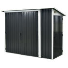 BS Series Metal Bike Storage Shed 4 X 6ft Anthracite RAL 7016 0.25mm Coated Colors Panel