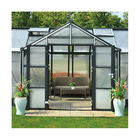 luxury hobby clear glass greenhouse,greenhouse kits with PC , heavy duty aluminum frame 14x14ft