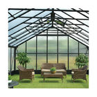 luxury hobby clear glass greenhouse,greenhouse kits with PC , heavy duty aluminum frame 14x14ft